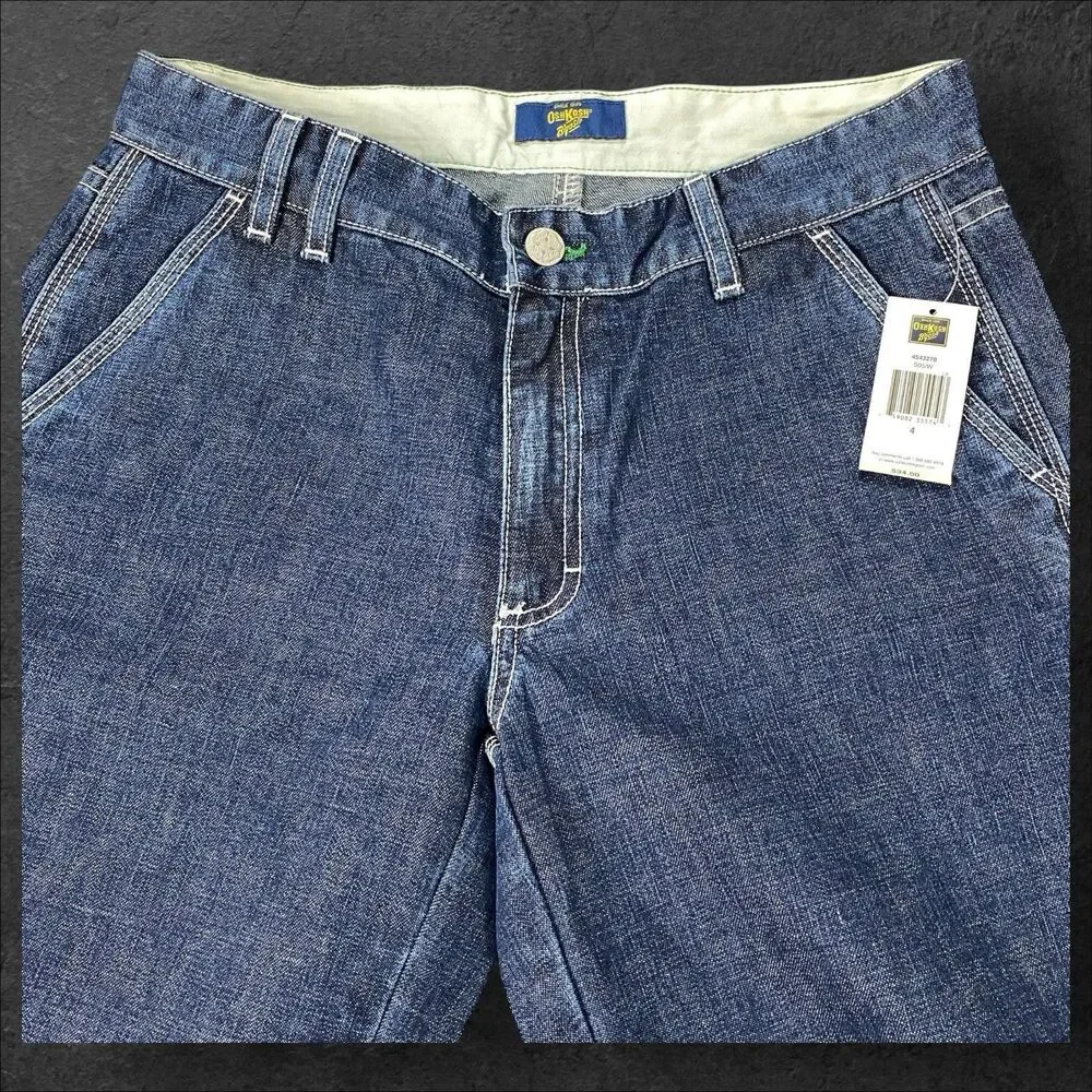 OshKosh B'gosh Blue‎ Denim Carpenter Jeans Boys Size 4 NWT MSRP $34